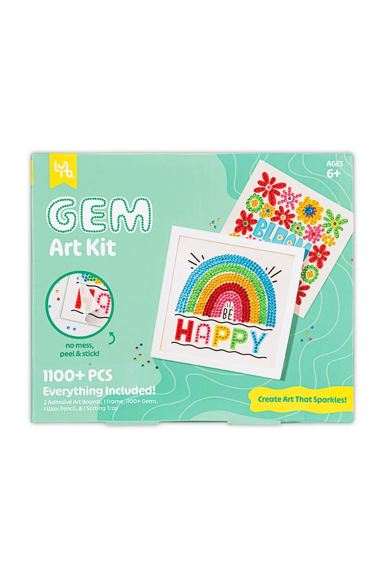Rainbow & Blooms Gem Art Kit 1100+ Pc Set, Ages 6+, Main, color, Multicolored