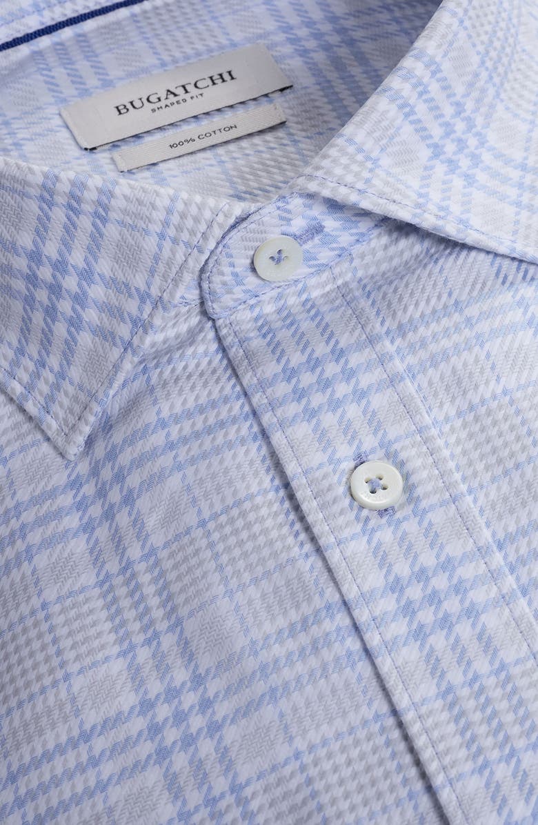Bugatchi Axel Trim Fit Plaid Cotton Button-Up Shirt, Alternate, color, Sky