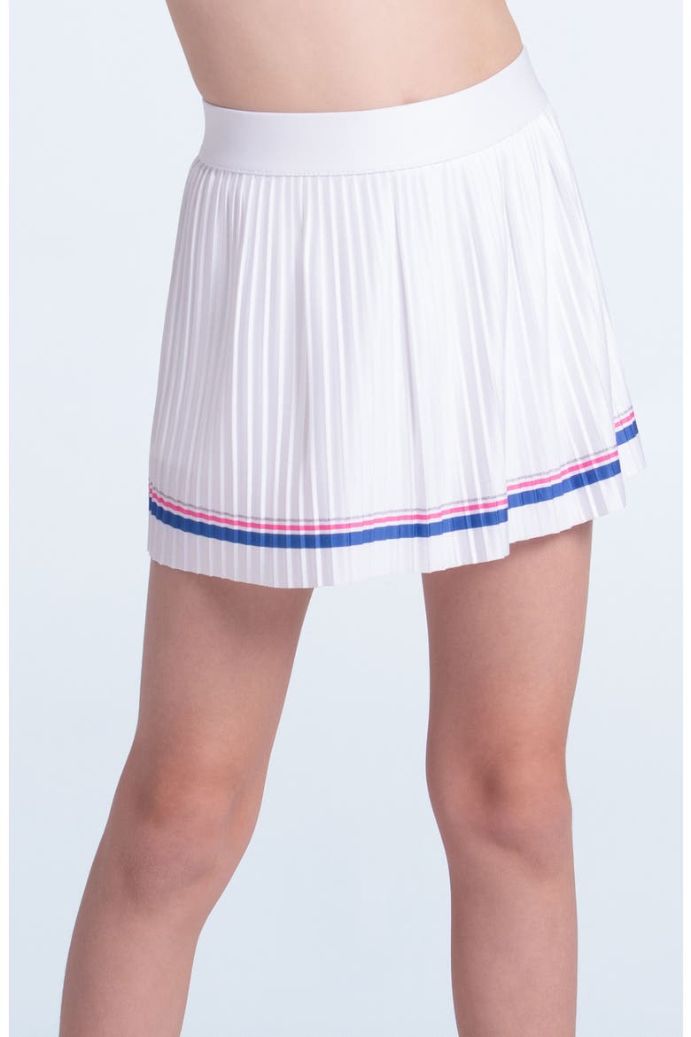 Girls' Game On Pleated Skirt, Alternate, color, White