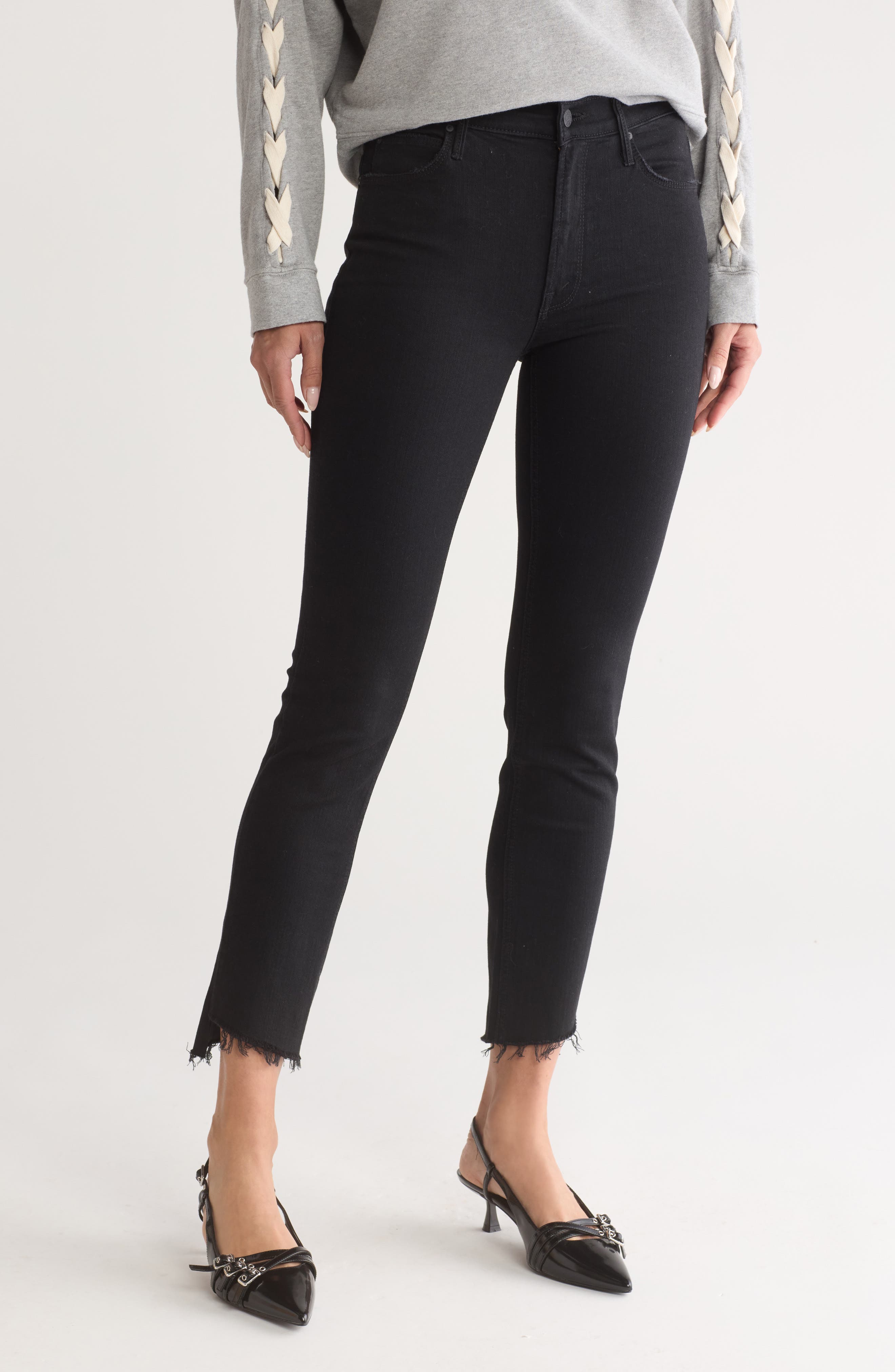MOTHER Dazzler Fray Step Hem Ankle Jeans (Women) | Nordstromrack