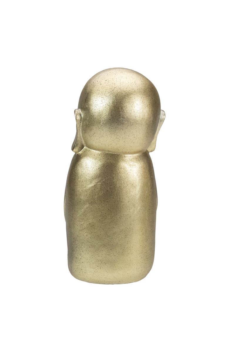 Northlight 11.5" Golden Buddhist Monk Outdoor Garden Statue, Alternate, color, Bronze