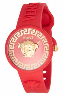 Versace Medusa Pop Silicone Strap Watch, 38mm