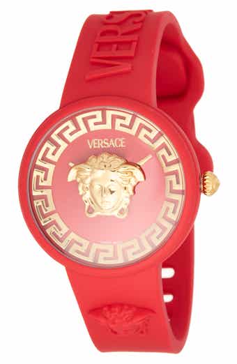 Versace Medusa Pop Silicone Strap Watch, 38mm