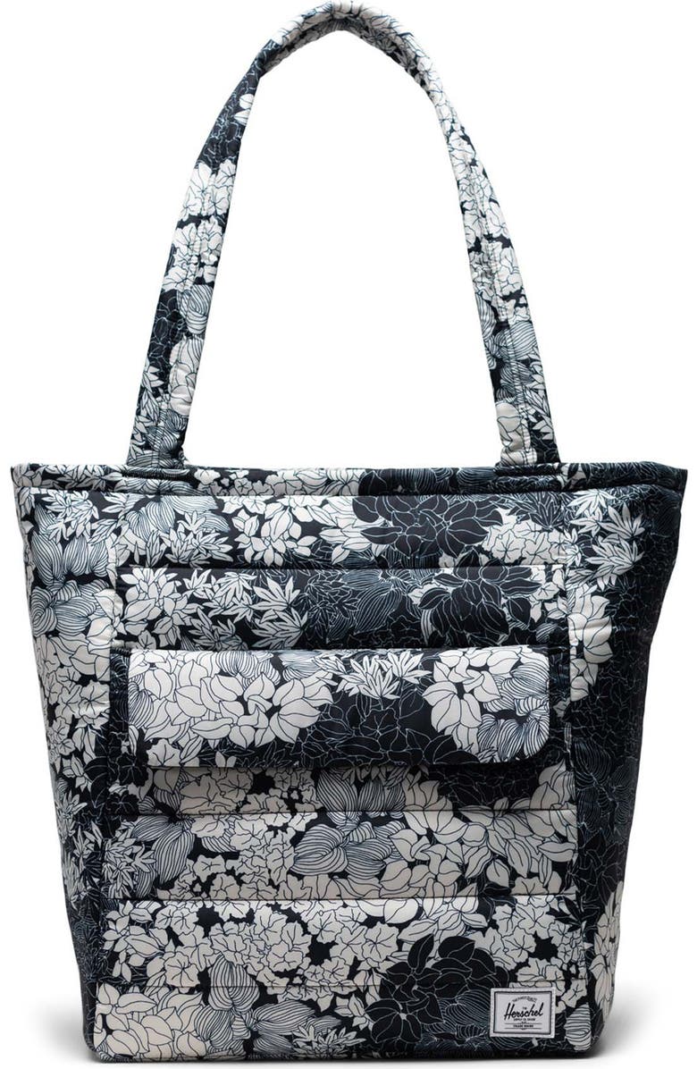 Herschel Supply Co. Retreat Quilted Floral Print Recycled Twill Tote, Main, color,
