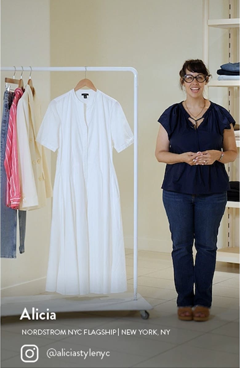 Cotton Poplin Button-Up Midi Dress, sales video thumbnail