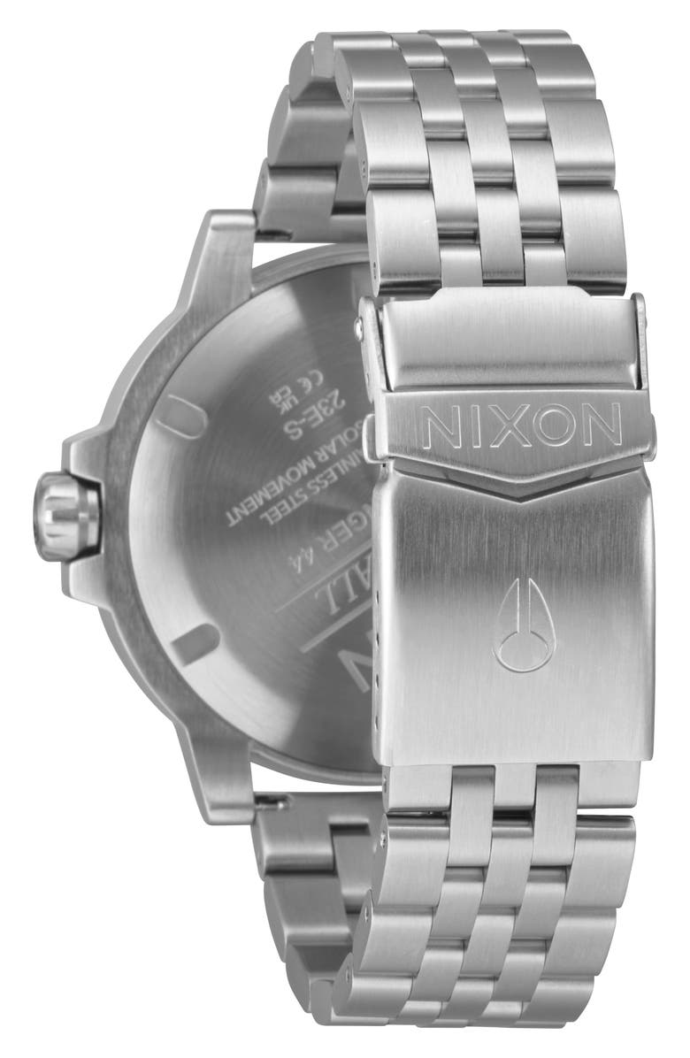 Nixon The Stinger Dive Bracelet Watch, 44mm, Alternate, color, Silver / Blue / Black
