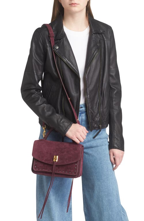 Rebecca Minkoff Darren Small Suede Messenger Bag In Garnet