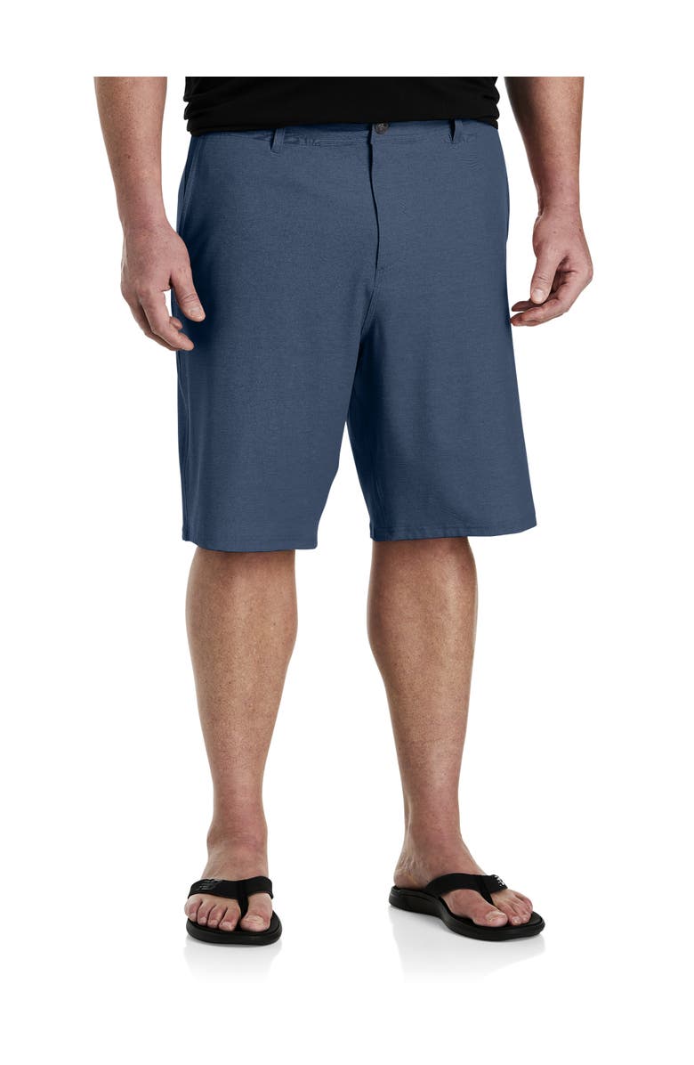 O'Neill Big & Tall Reserve Light Check Hybrid Shorts, Main, color, Navy