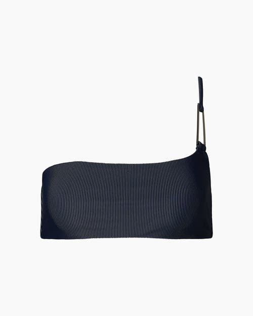 Onia Alaia One Shoulder Bikini Top In Deep Navy, Women's At Urban Outfitters In Deep Navy