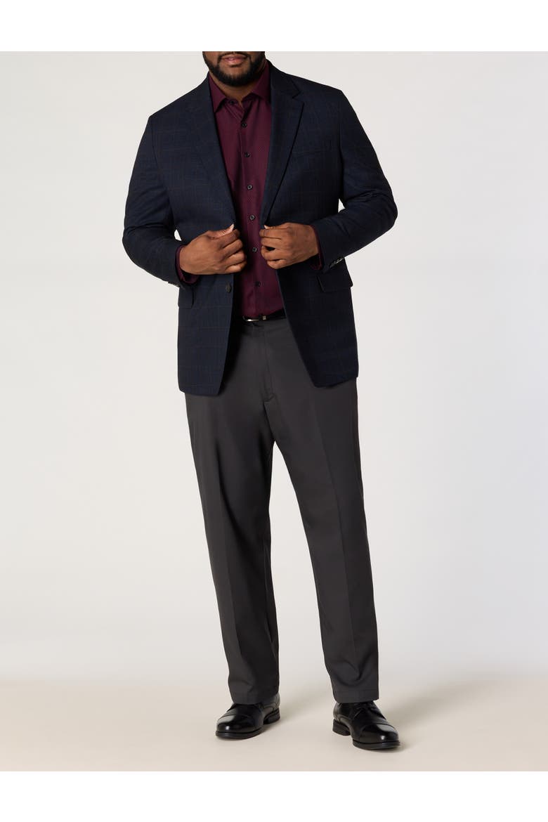 Big & Tall Textured Wrinkle-Free Dress Shirt, Alternate, color, BURGUNDY