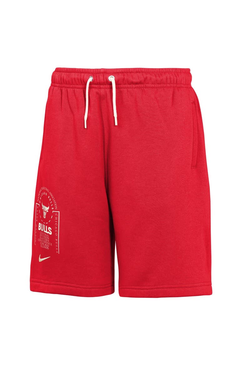 Youth Nike Red Chicago Bulls Courtside Club Fleece Shorts, Alternate, color, Red