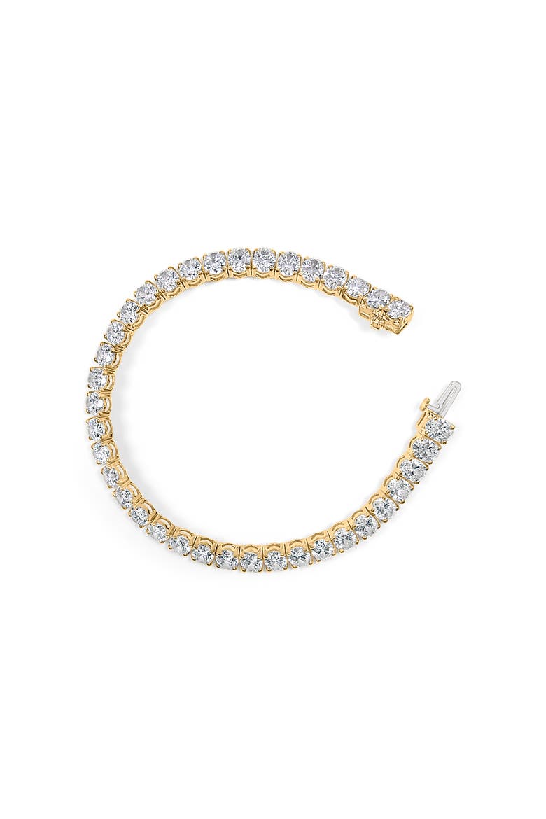 IGI Certified 14K Yellow Gold 18 1/2 Cttw Oval Cut Lab Grown Diamond Tennis Bracelet, Alternate, color, Yellow Gold