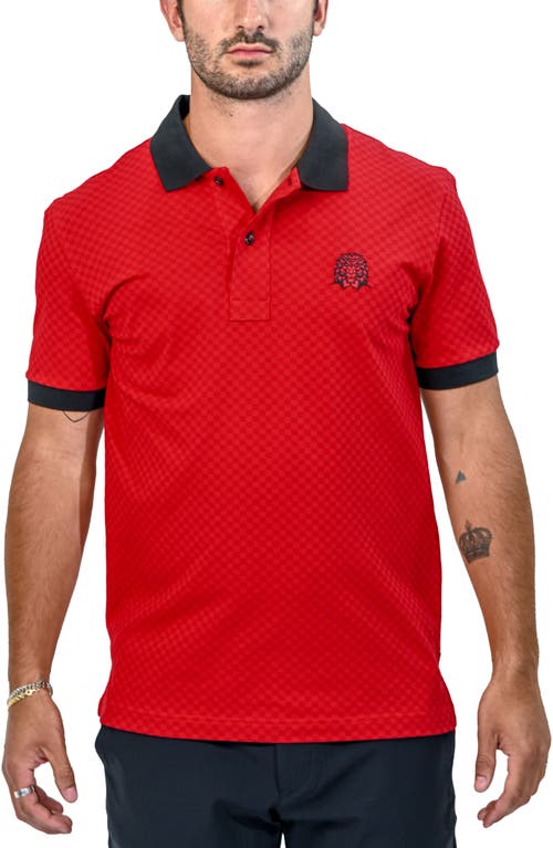 Maceoo Mozartsquaretip Stretch Nylon Polo In Red