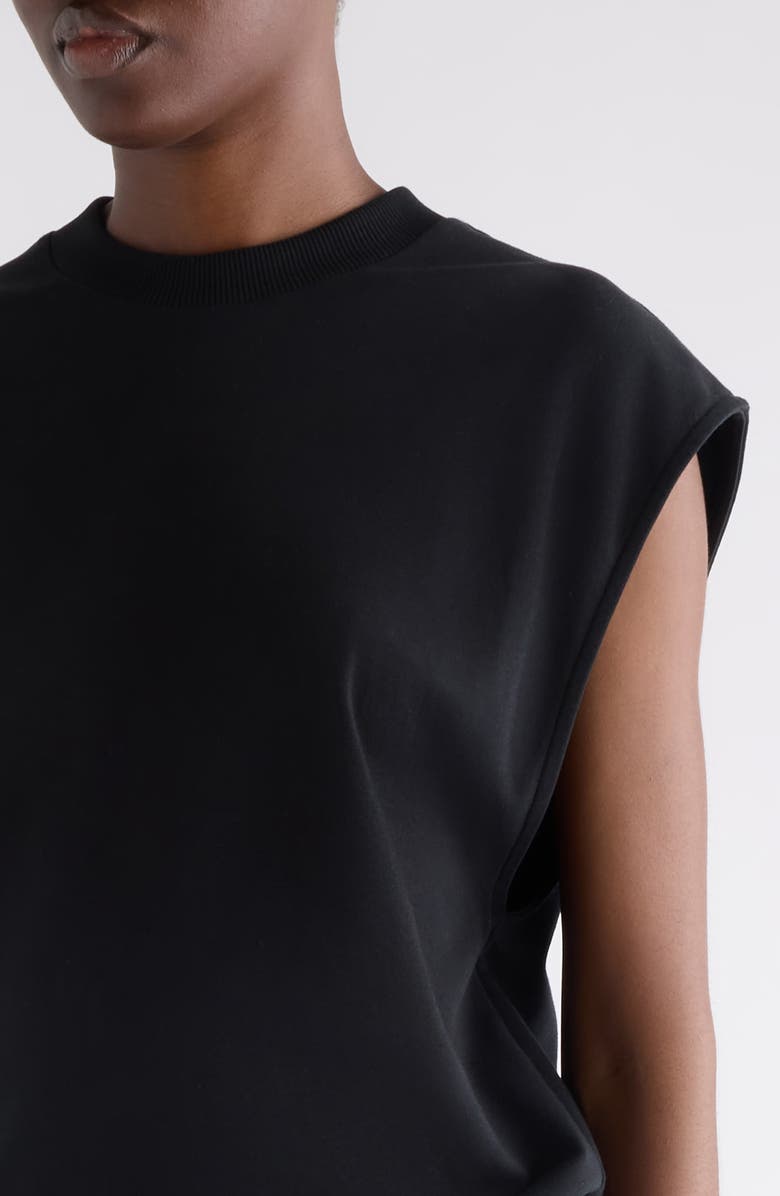 Acne Studios Layered Mixed Media Dress, Alternate, color, Black