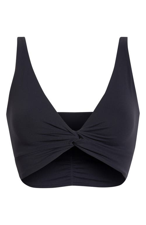 Free People Never Better Twist Front Sports Bra In Black