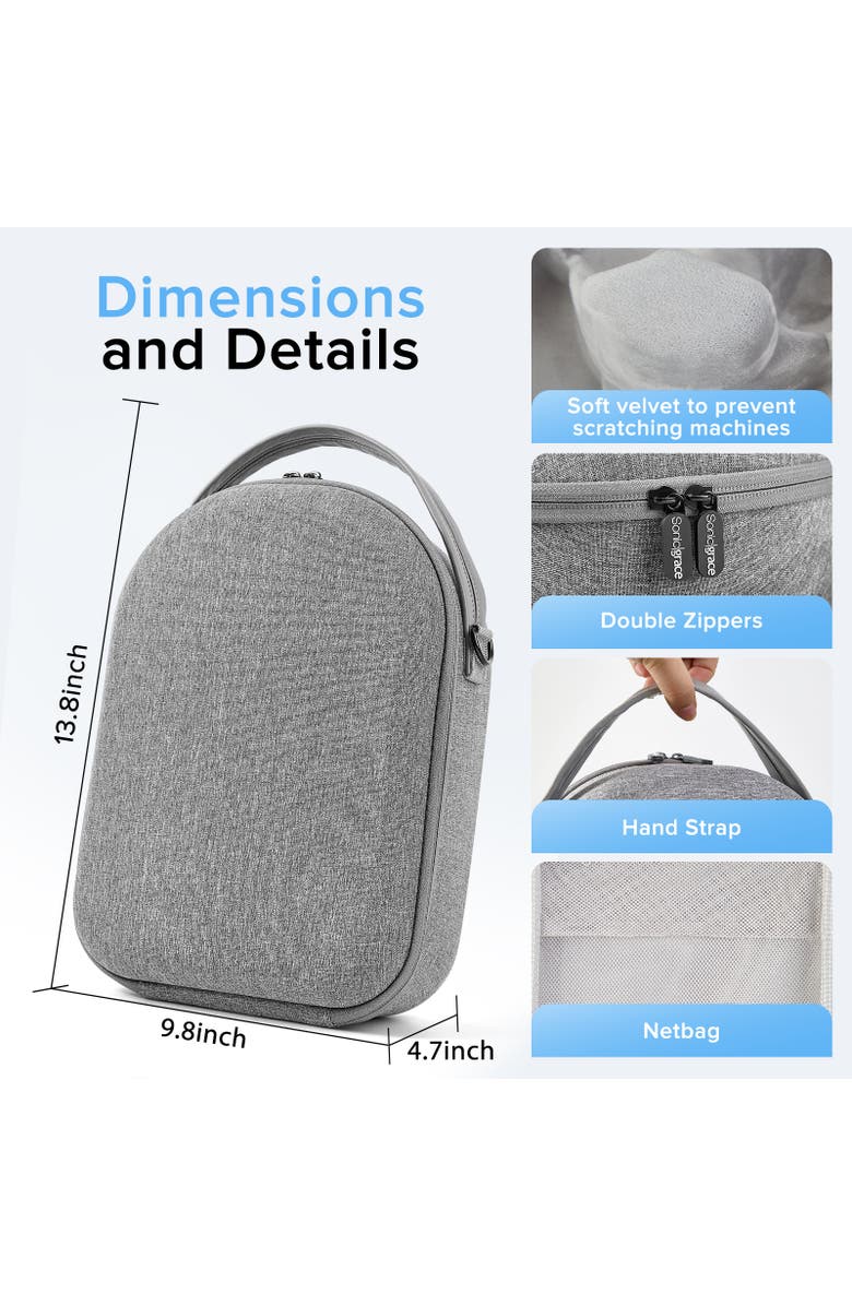 Sonicgrace VR Travel Carrying Case for Meta Quest 2/3/3S, Alternate, color, Grey