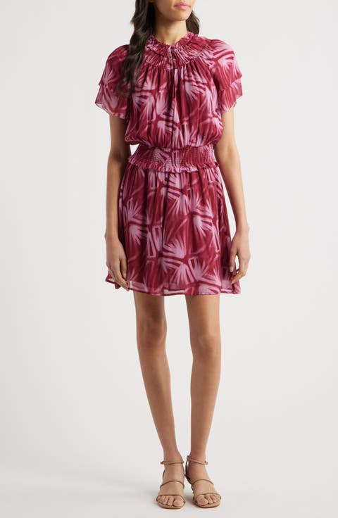 Terrin Botanical Print Ruffle Dress