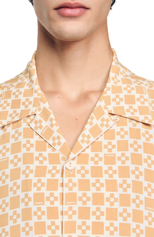 Sandro Square Cross Short-sleeve Shirt In Fire