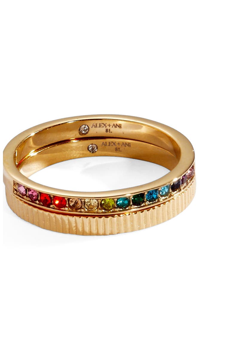 Rainbow Ombre Pave Ring Set, Alternate, color, Rainbow Ombre