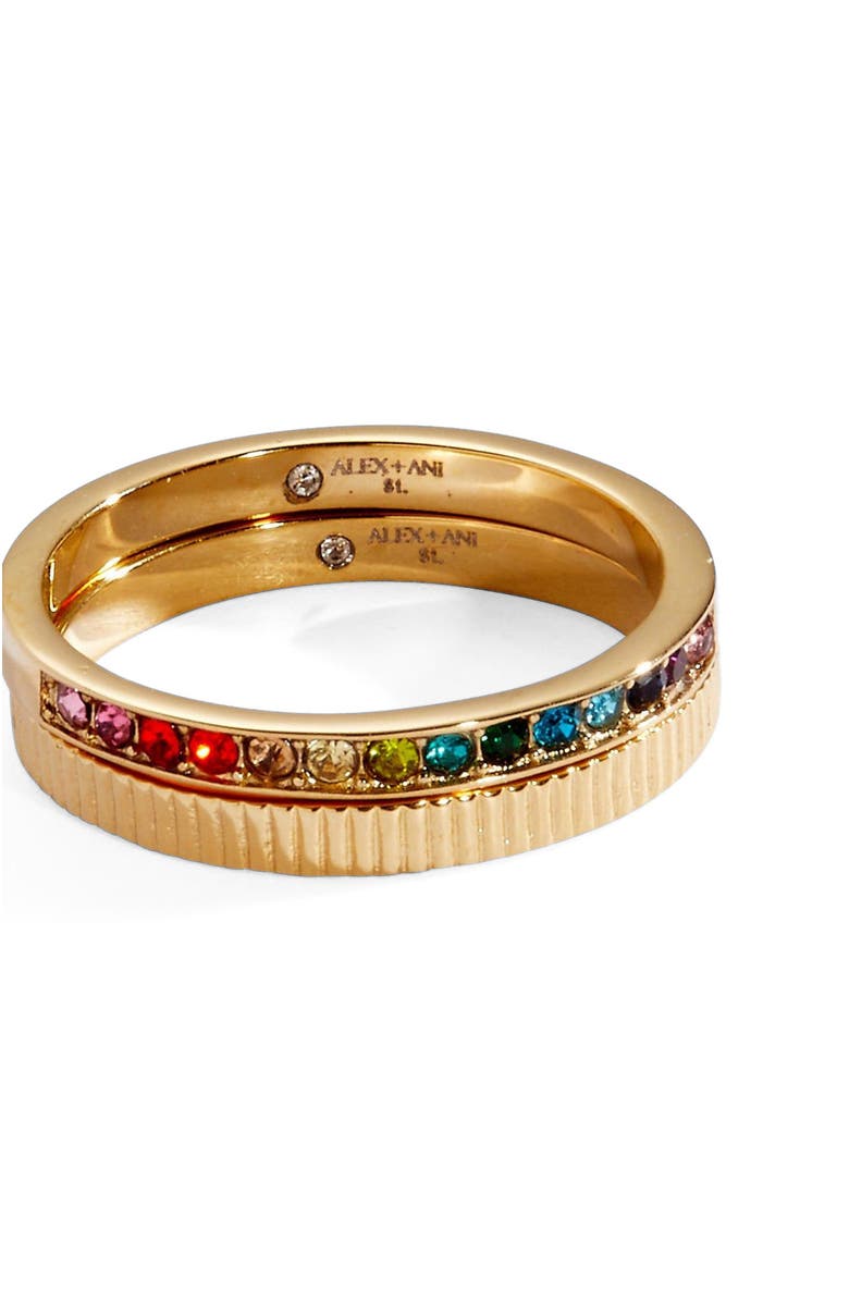 Alex and Ani Rainbow Ombre Pave Ring Set, Alternate, color, Rainbow Ombre