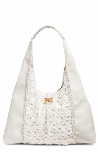 Sam Edelman Sylvia Crochet Panel Leather Hobo