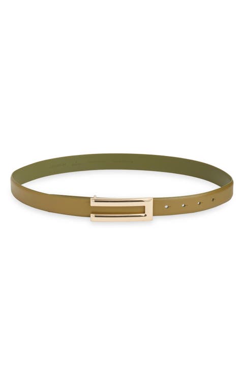 Alia Plaque Buckle Leather Belt