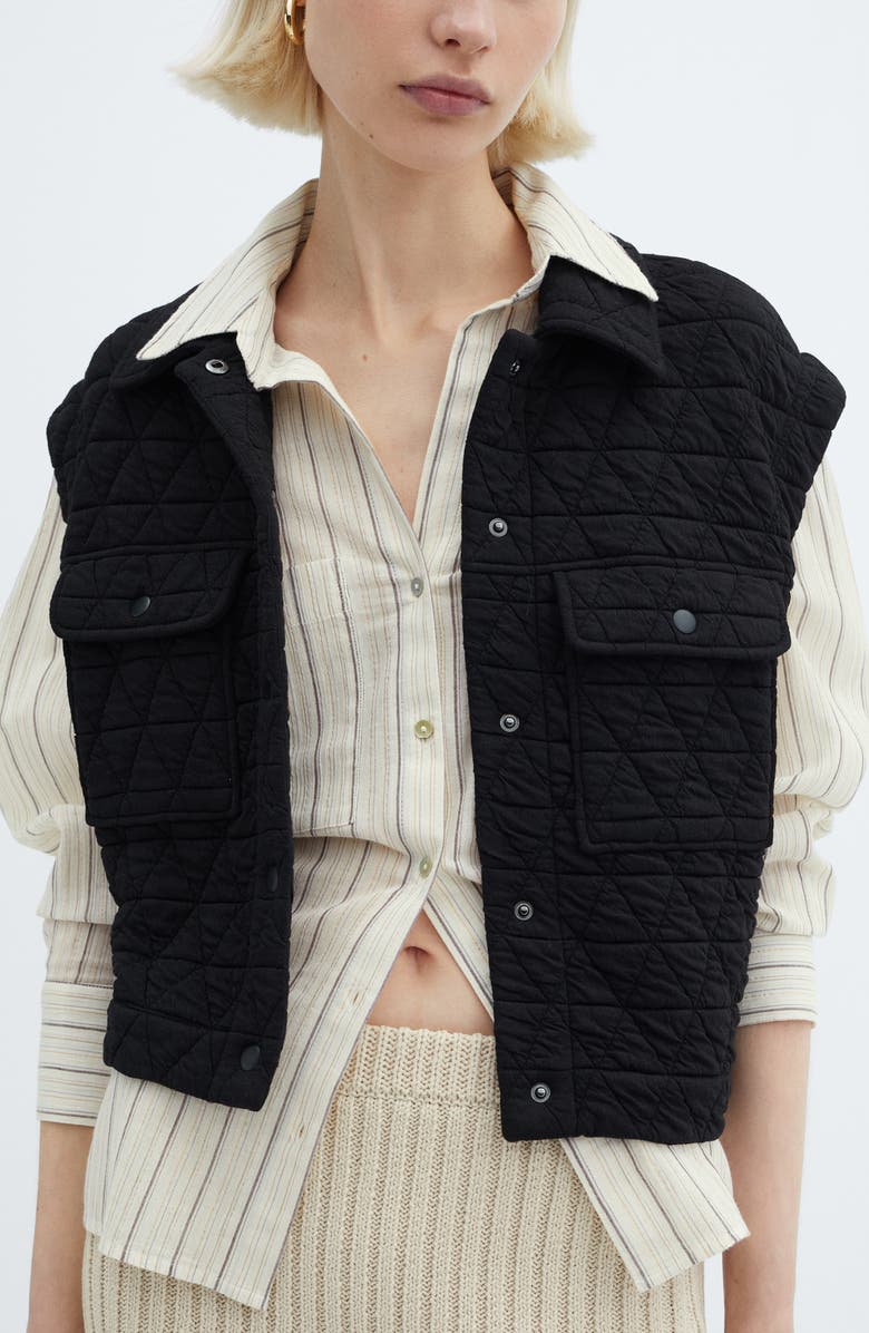 MANGO Metallic Stripe Button-Up Shirt, Alternate, color,