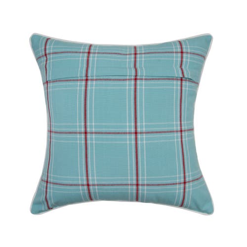 C & F Home C&f Home Plaid Sand Dollar Christmas Throw Pillow, 18" X 18" In Blue