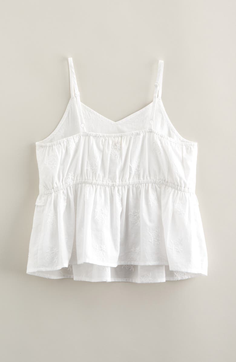 Treasure & Bond Kids' Floral Embroidered Cotton Camisole, Alternate, color, White