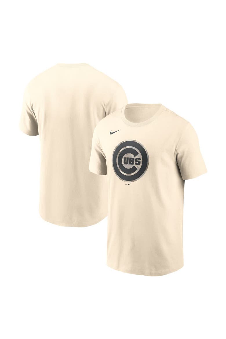 Men's Nike Cream Chicago Cubs Camo Logo T-Shirt, Main, color, Cream