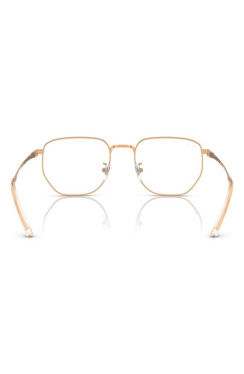 Ray Ban Ray-ban 53mm Square Optical Glasses In Rose Gold