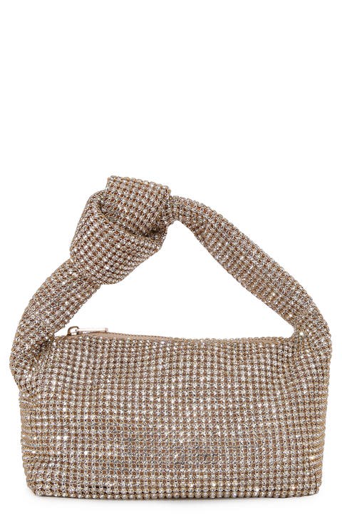 Knotted Handle Rhinestone Bag