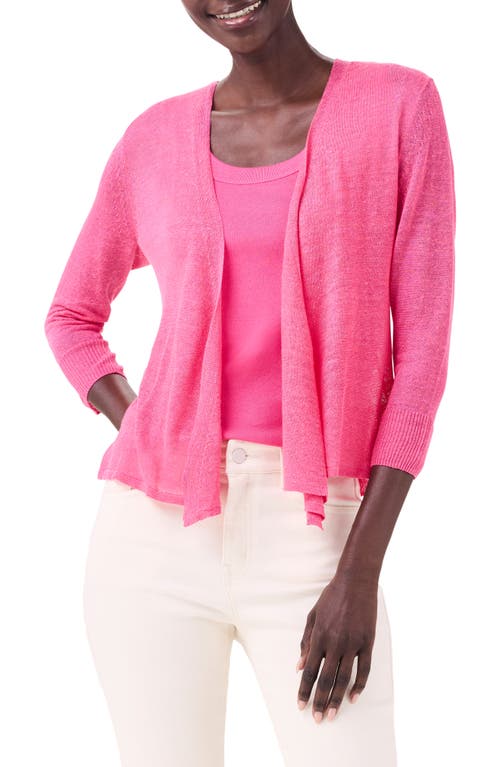 NIC+ZOE 4-Way Linen Blend Convertible Cardigan in Wild Pink