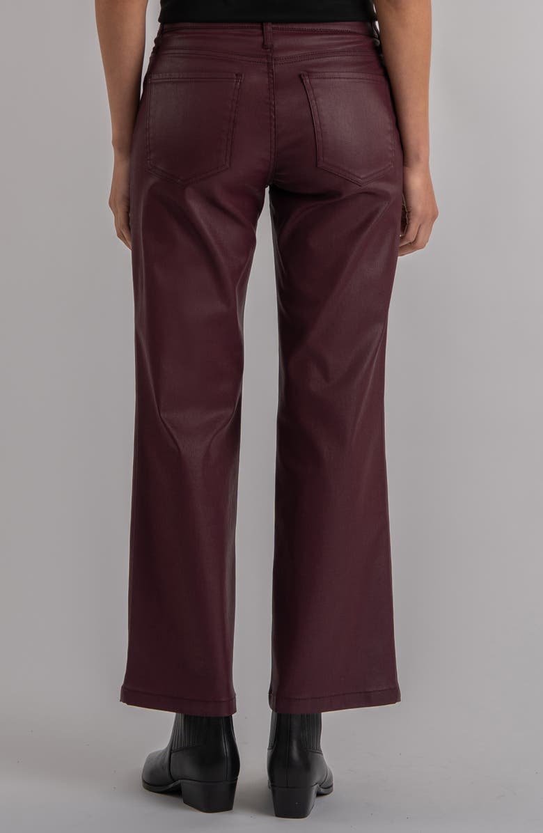 KUT from the Kloth Coated Ankle Wide Leg Jeans, Alternate, color, Blackberry