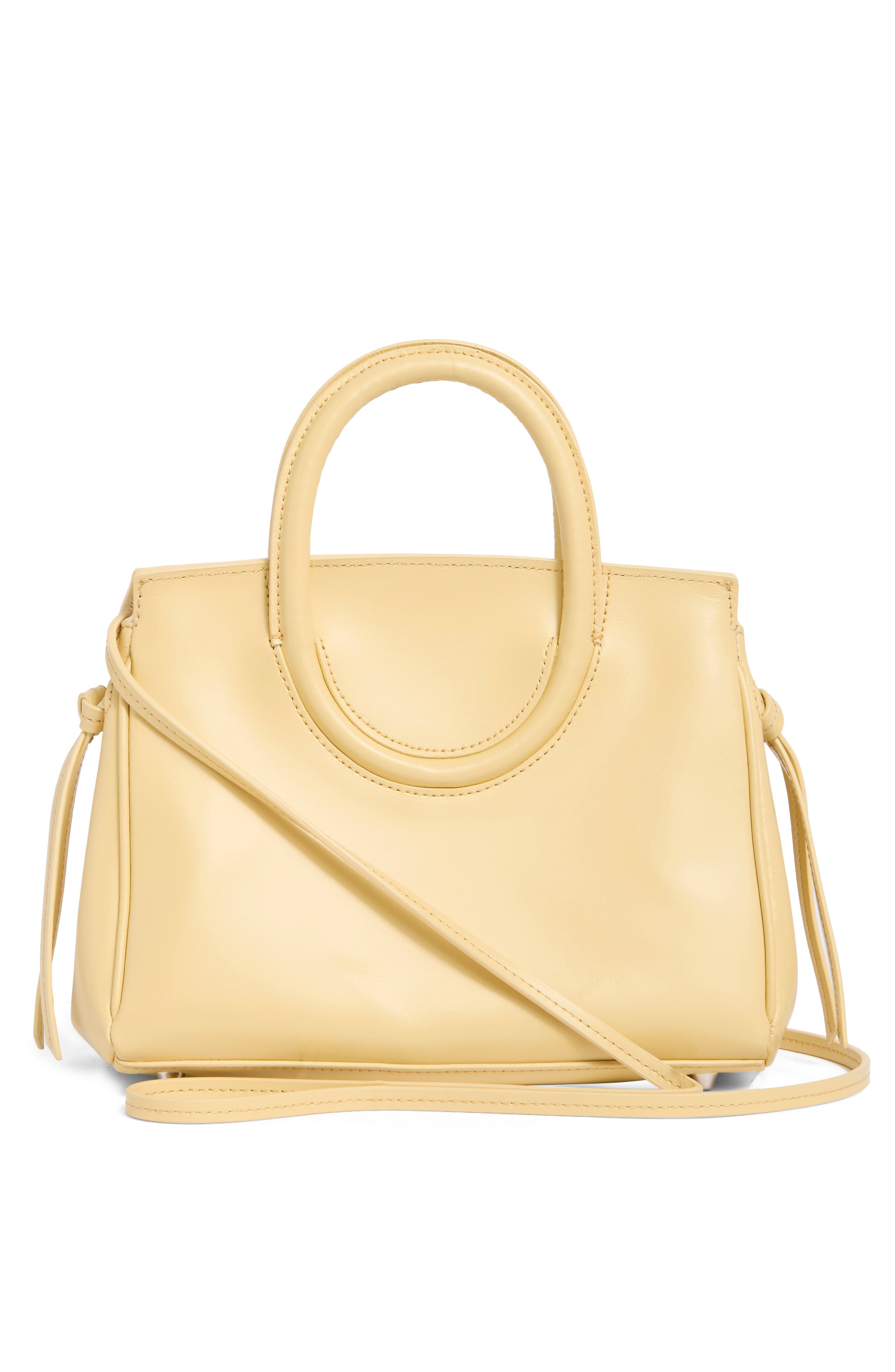 Mini Maude Leather Carryall Bag, Alternate, color, BUTTER