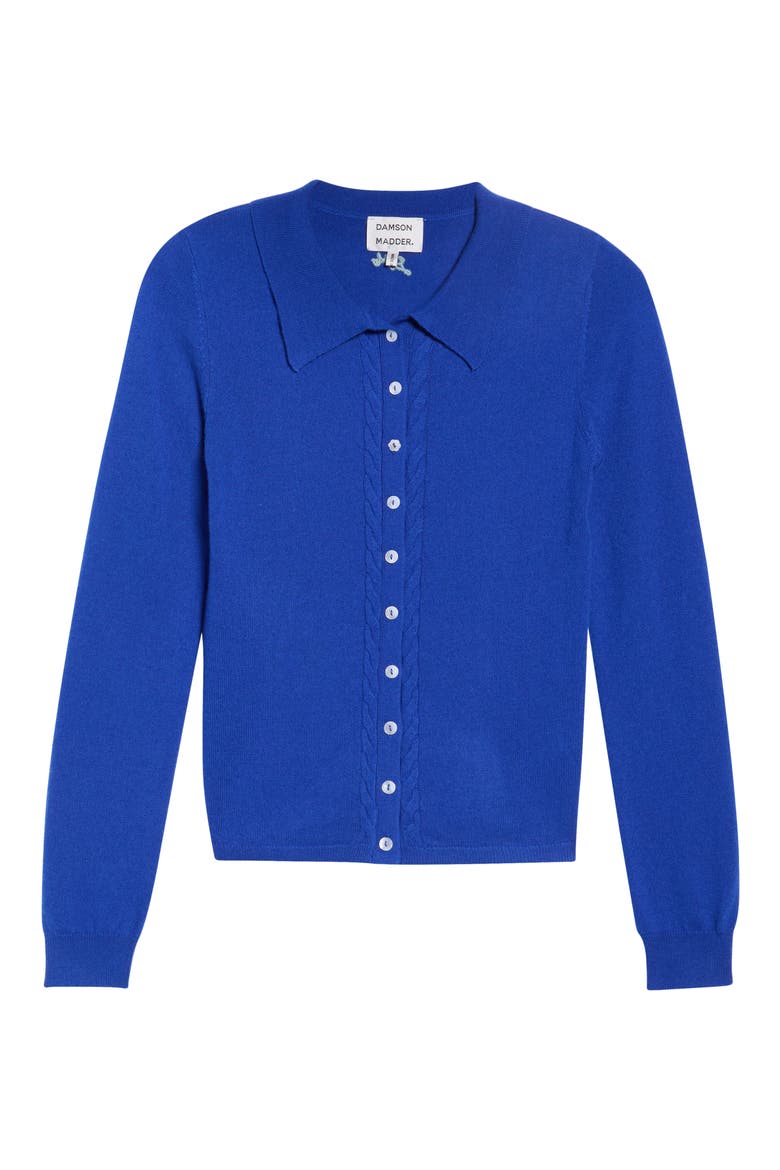 Voula Wool & Cashmere Cardigan, Alternate, color, BLUE