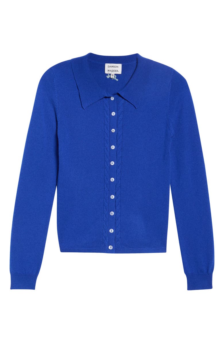Damson Madder Voula Wool & Cashmere Cardigan, Alternate, color, Blue