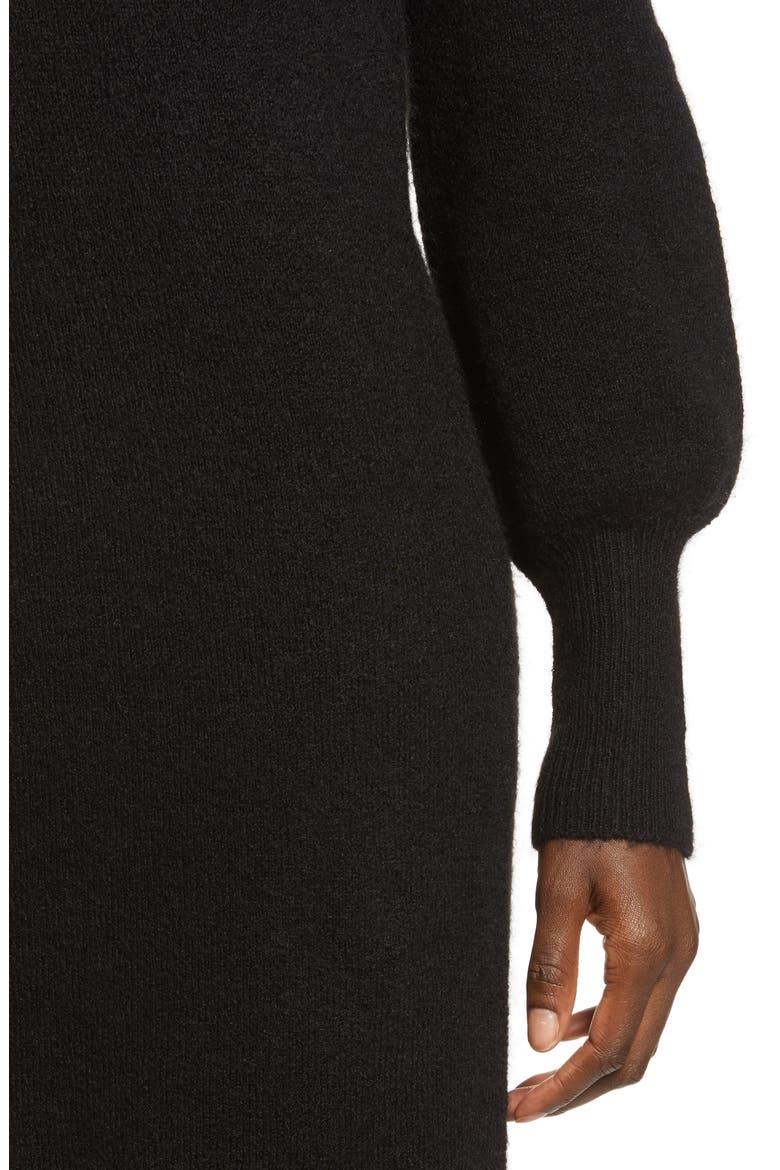 Simone Long Blouson Sleeve Sweater Dress, Alternate, color, BLACK
