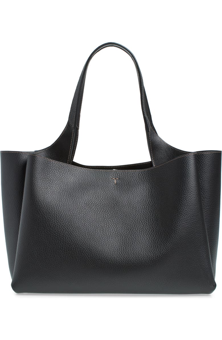 Tod's Medium Apa Leather Tote, Alternate, color, Nero