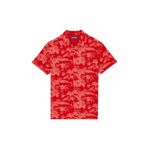 Men's Printed Lightening Flower Cotton Polo