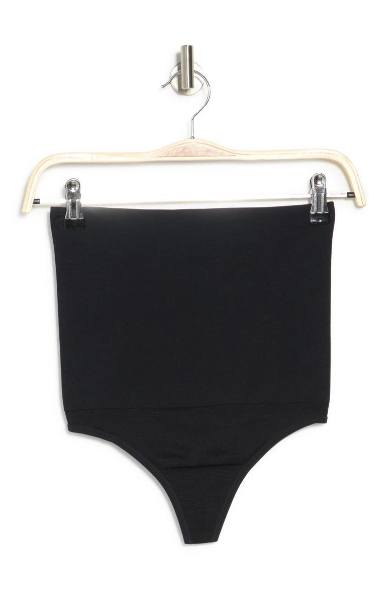 High Waist Thong, Alternate, color, BLACK