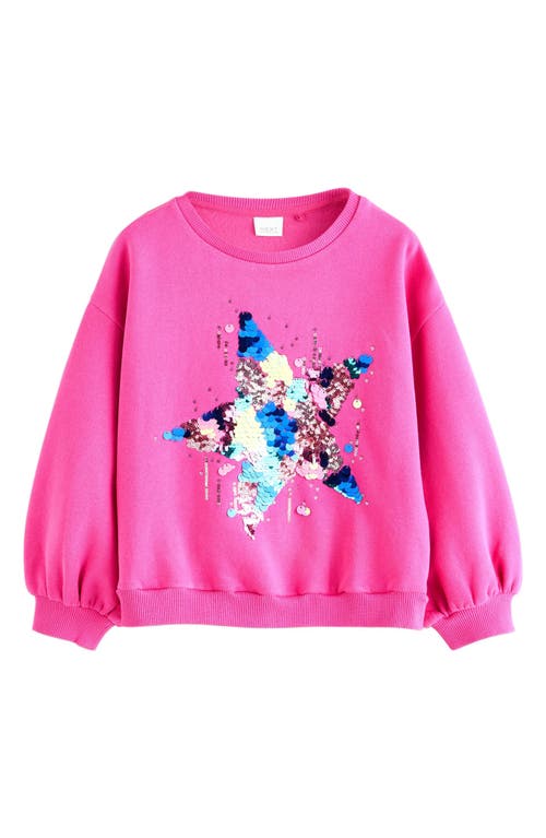 Next Kids' Sequin Star Sweatshirt In Pink