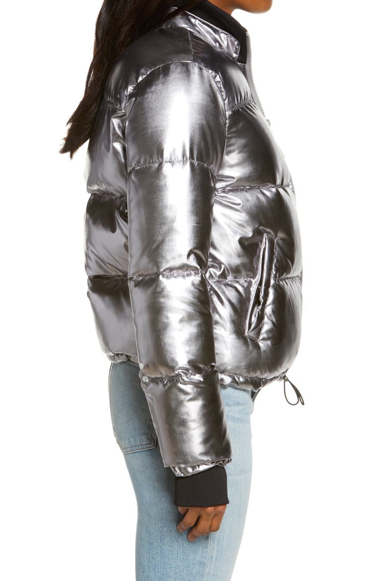 Izzie Water Repellent Puffer Jacket, Alternate, color, SILVER METALLIC
