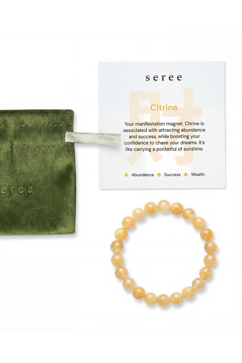 Manifest Abundance Yellow Crystal Beaded Bracelet, Main, color, Yellow