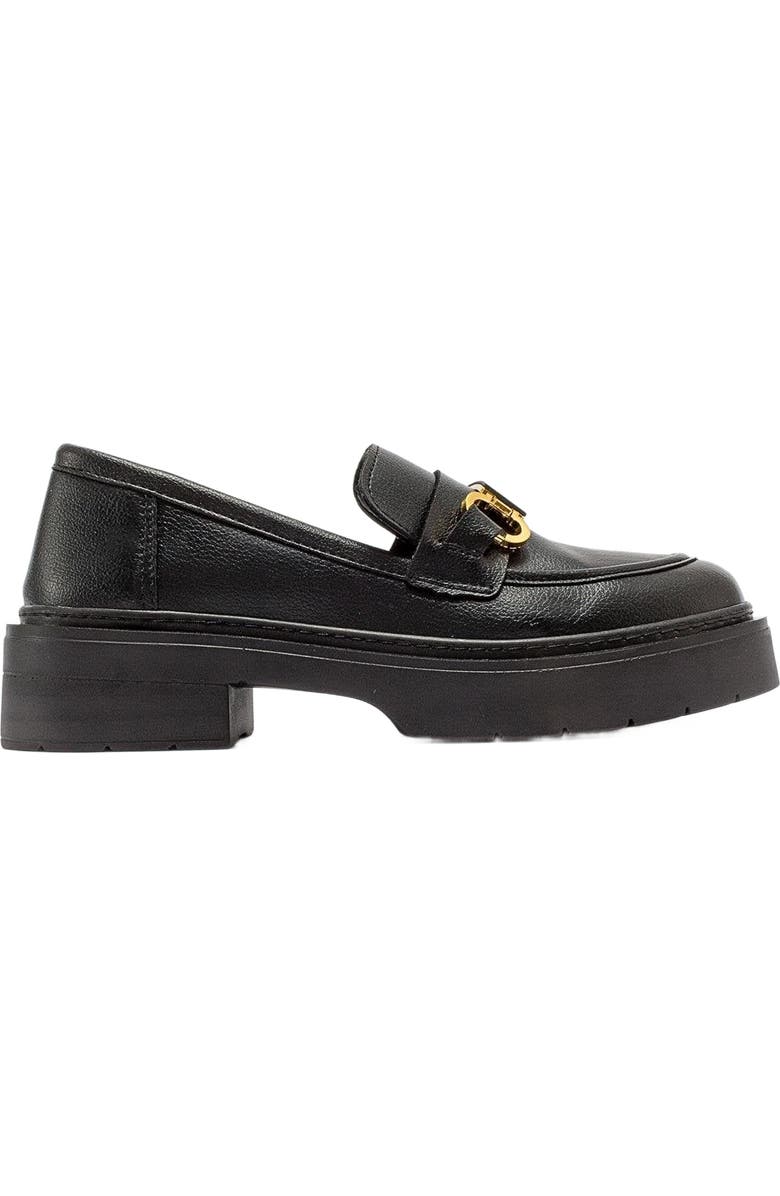 Prologue Shoes Simone Bit Platform Loafer, Main, color, Black Faux Leather