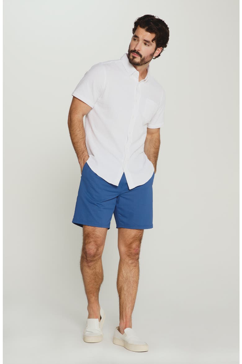 Bennet Stripe Seersucker Short Sleeve Button-Up Shirt, Alternate, color, IVORY