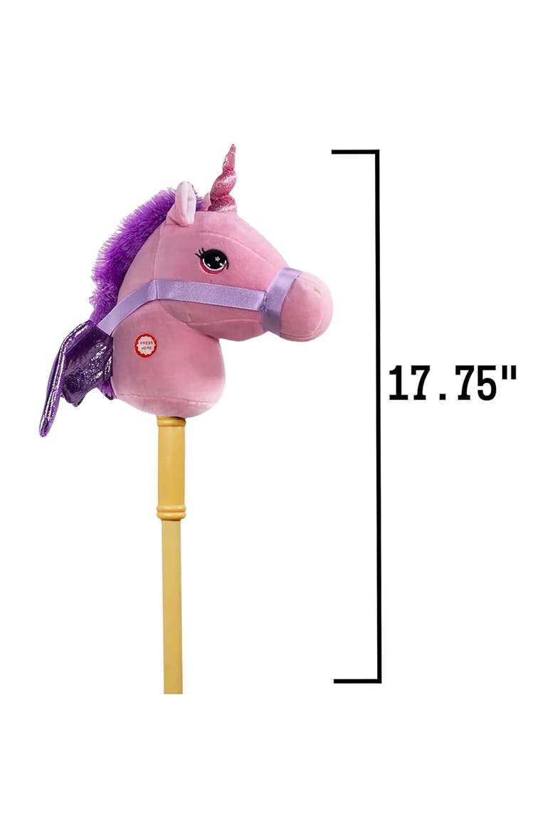 28 Inch Unicorn Stick Horse with Sound Toy, Alternate, color, Multicolored