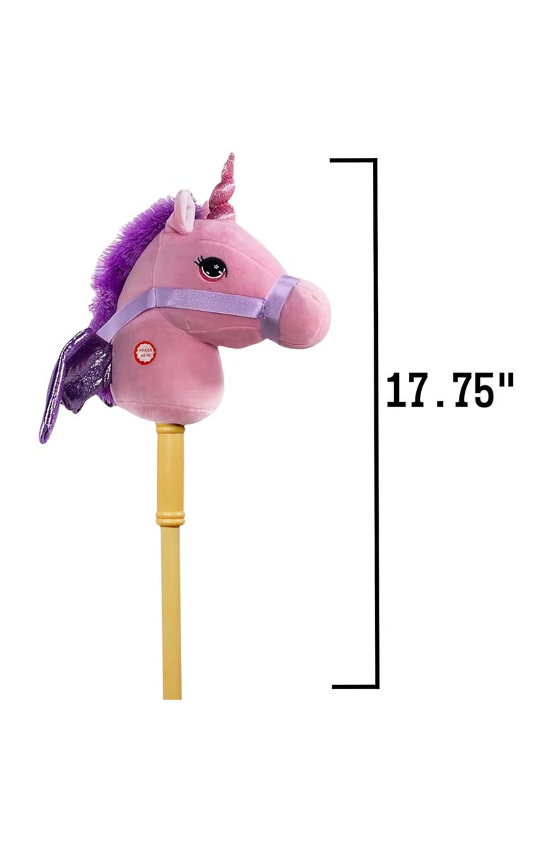 Ponyland 28 Inch Unicorn Stick Horse with Sound Toy, Alternate, color, Multicolored