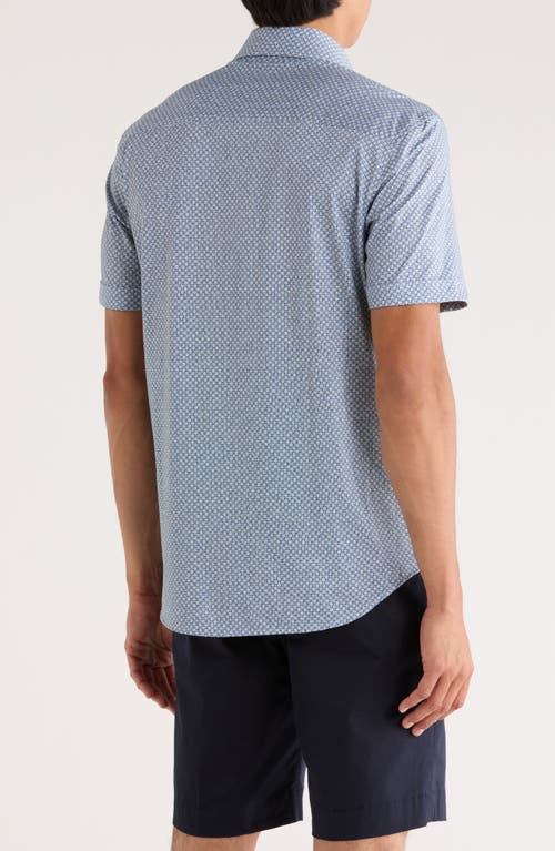 Bugatchi Miles Ooohcotton® Short Sleeve Button-up Shirt In Blue