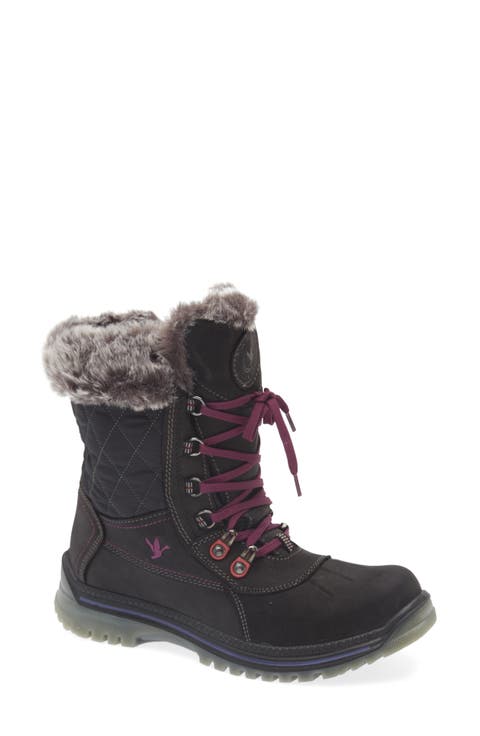 Leather & Wool Blend Mid Winter Boot (Women)